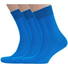 Носки RuSocks, комплект, 3 пары, размер 27, рис. 03, темно-бирюзовый