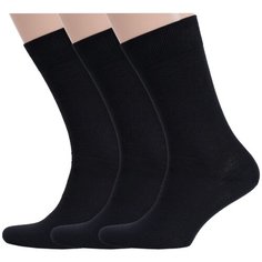Носки RuSocks, комплект, 3 пары, размер 25 (38-40), рис. 04, черный