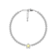 Браслет Oh Mary Did, жемчуг Swarovski синтетический, гематит, 1 шт., размер 16 см, размер one size, желтый