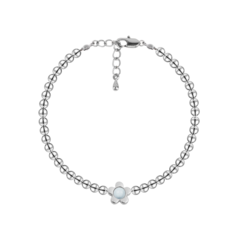 Браслет Oh Mary Did, жемчуг Swarovski синтетический, гематит, 1 шт., размер 16 см, размер one size, голубой