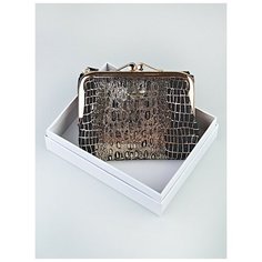 Кошелек , фактура перфорированная, глянцевая, гладкая, лаковая, под рептилию, черный Babak 96