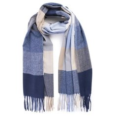 Палантин Cashmere,180х70 см, белый/голубой/синий