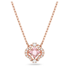 Колье SWAROVSKI, кристаллы Swarovski, длина 38 см, розовый, золотой