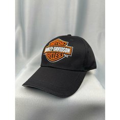 Бейсболка Harley-Davidson Харлей мото кепка, размер one size, черно-оранжевый
