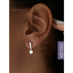 Серьги с подвесками MIESTILO, серебро, 925 проба, родирование, фианит, , серебристый