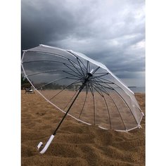 Зонт-трость GALAXY OF UMBRELLAS, белый/прозрачный