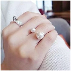 Кольцо помолвочное ( Verba ), жемчуг имитация, серебряный