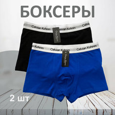 Трусы Celvian Kohnm для мужчин, боксеры мужские,, комплект из 2 шт., размер 3XL, черный/голубой