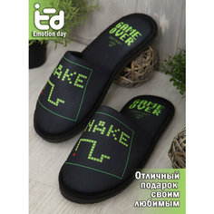 Тапочки Emotion Day, размер 44-45, черный, зеленый