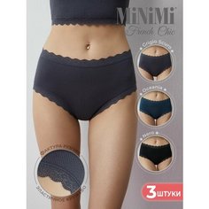 Трусы MiNiMi, комплект из 3 шт., размер 46/48, черный, серый, бирюзовый