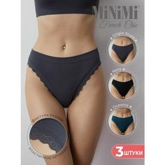 Трусы MiNiMi, комплект из 3 шт., размер 46/48, бирюзовый, черный, серый