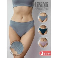 Трусы MiNiMi, комплект из 3 шт., размер 44/46, бирюзовый, розовый, серый
