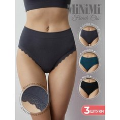 Трусы MiNiMi, комплект из 3 шт., размер 48/50, серый, черный, бирюзовый