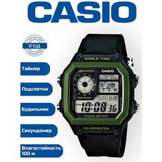 Наручные часы CASIO Collection, черный/зеленый