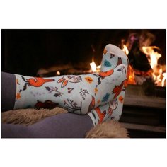 Носки ШЕРСТЯНКИ, размер 39/42, оранжевый, голубой