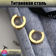 Серьги конго, фианит, размер 13 мм, золотистый Sindri Land