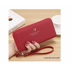 Кошелек , фактура гладкая, красный Fashion Classic Brand Trends