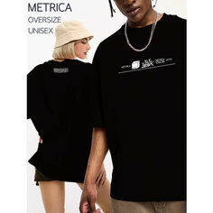 Футболка METRICA LOGO, 1 шт., размер 44-46, черный