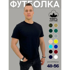 Футболка Zobi Футболка ZOBI мужская однотонная без принта, размер 56, чёрный