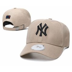 Бейсболка мужская NY, размер 55/60, бежевый/черный Без бренда