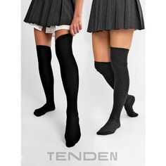 Гольфы TENDEN, размер 36-39, серый/черный