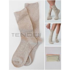 Носки TENDEN, комплект, 2 пары, размер one size, бежевый