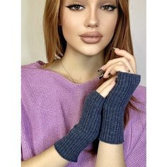 Митенки Lesnikova Design, размер 6-8, джинсoвый