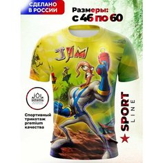 Футболка Evofox, размер L, голубой, желтый, красный, белый, синий