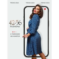 Платье Vanno, размер М, голубой/принт
