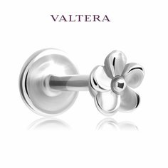 Пирсинг VALTERA, серебро, 925 проба, средний вес 0.45 гр., серебристый