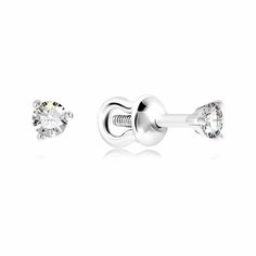 Серьги пусеты VALTERA, серебро, 925 проба, фианит, , серебристый