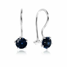Серьги VALTERA, серебро, 925 проба, фианит, размер 15 мм, длина 1.5 см, , серебристый/синий