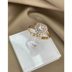 Кольцо XUPING JEWELRY, циркон, безразмерное, золотой