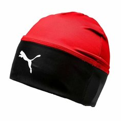 Шапка бини PUMA LIGA Beanie, размер Senior, красный/черный