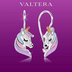 Серьги VALTERA, серебро, 925 проба, эмаль, , серебристый