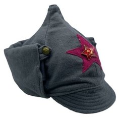 Шапка Буденовка РККА, мужская, пехота, летний шлем, Байковый, Малиновая звезда, Богатырка, демисезонная, универсальный размер Военный коллекционер