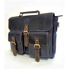 Портфель Black Buffalo Bags, фактура гладкая, синий