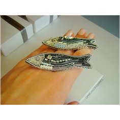 Брошь, кристаллы Preciosa, серебряный Cute Brooches