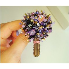 Брошь, кристаллы Preciosa, фиолетовый Cute Brooches