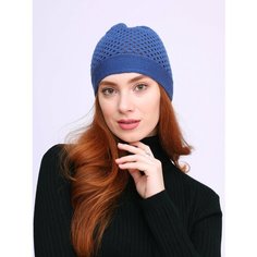 Шапка MI ROPA Шапка "Кроше" вязаная сетка, размер 50/56, синий