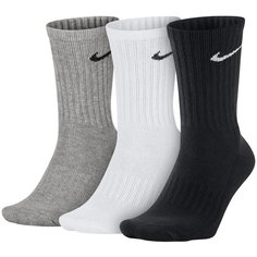 Носки NIKE Cushion Crew Training Sock (3 Pair), комплект, 3 пары, размер L, белый/серый/черный