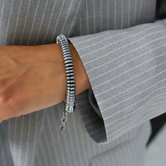 Браслет Hitrospletenia, гематит, размер 21 см, размер one size, серебристый/черный