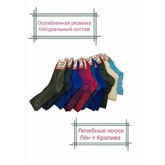 Носки Белорусский лён, комплект, 10 пар, размер 25, разноцветный