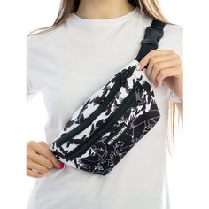 Сумка поясная НЕСТАНДАРТИКА, фактура гладкая, вороны