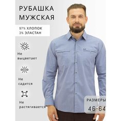 Рубашка , размер 2XL, синий/желтый Bosman Big