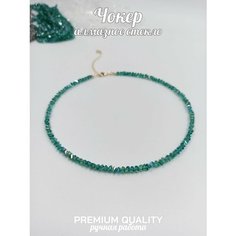Чокер MESCHERYAKOVA bags & jewerly, кристалл, стекло, длина 34 см, зеленый
