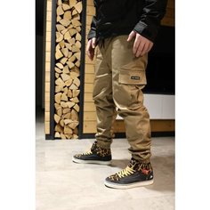 Брюки спортивные BLK CROWN, размер S, бежевый