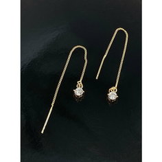 Серьги цепочки XUPING JEWELRY, циркон, золотой
