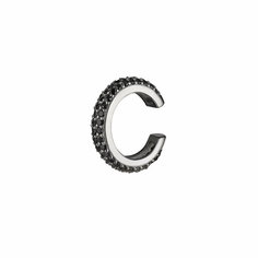 Серьги каффы WANNA?BE!, фианит, черный Wannabe