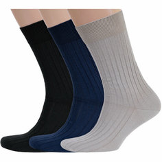 Носки RuSocks, комплект, 3 пары, размер 25, рис. 01, микс 6